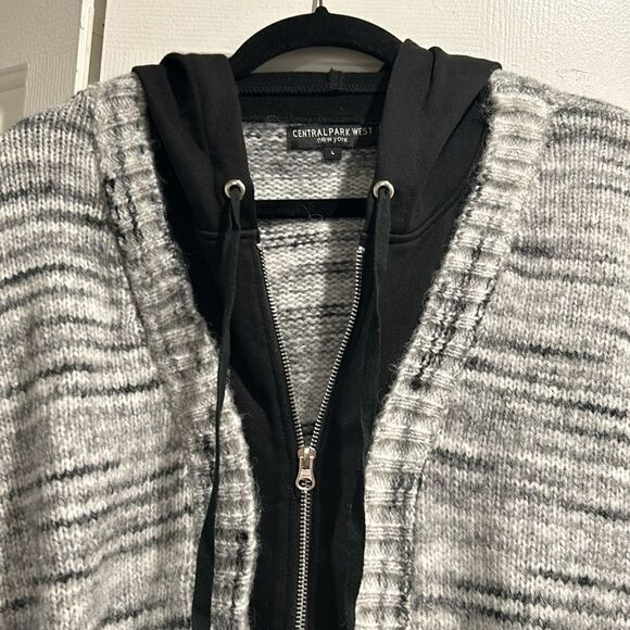 Central Park West Sweater w/ Sweatshirt Zip Up Inlay, Size Large - Picture 2 of 10